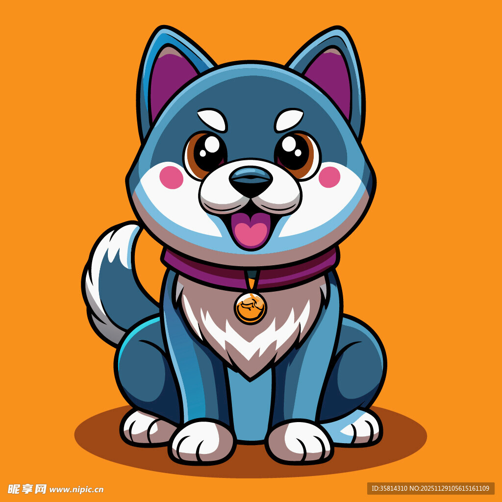 可爱蓝狗卡通形象