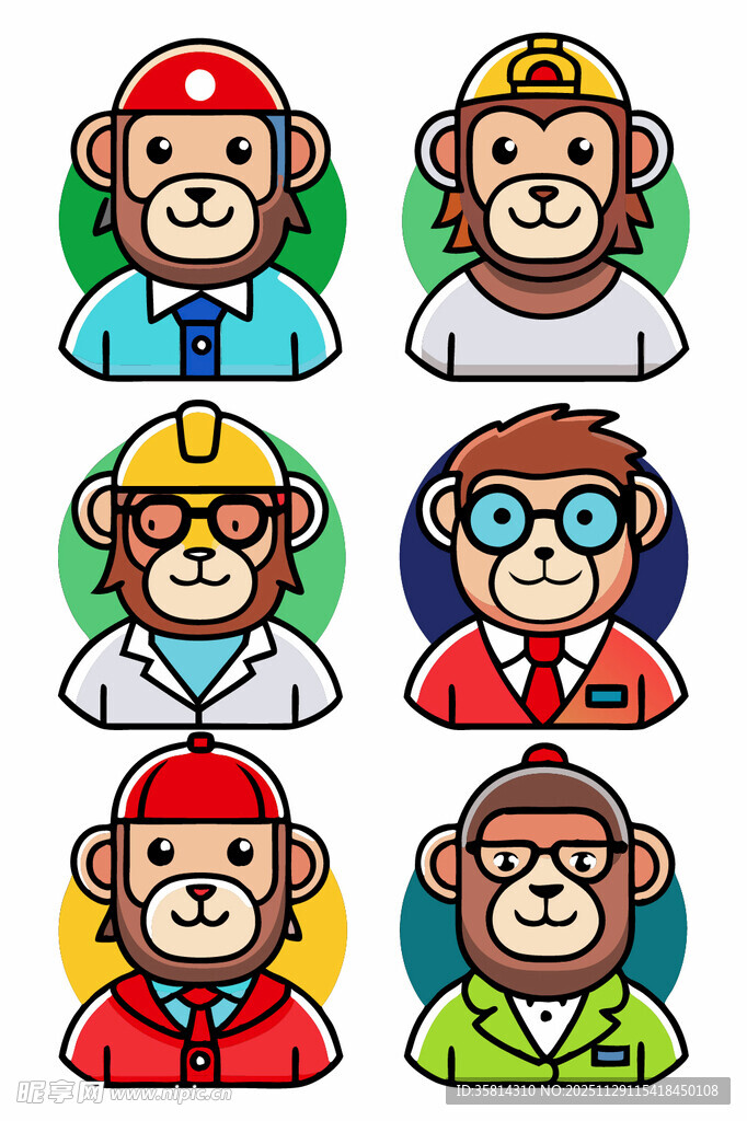 多彩时尚猴子头像集合