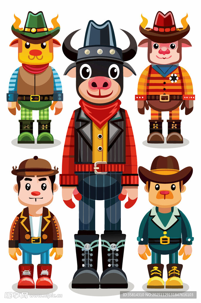 牛仔卡通角色集合