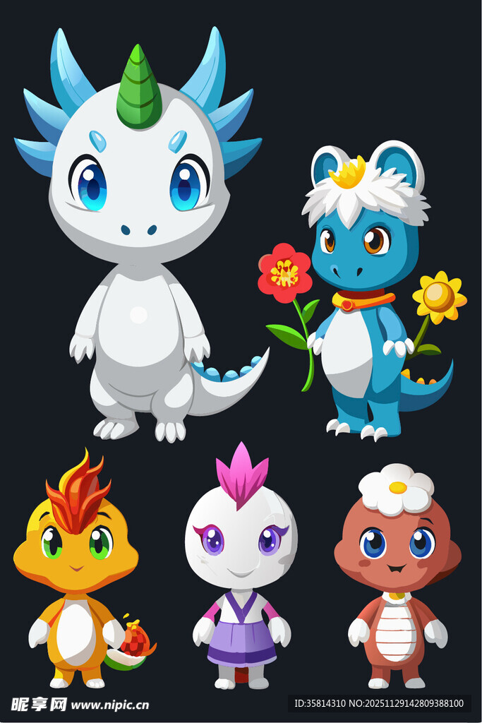 可爱萌趣的奇幻小怪兽集合