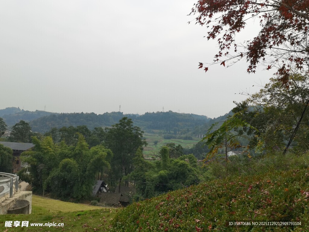 乡村自然风光远景图