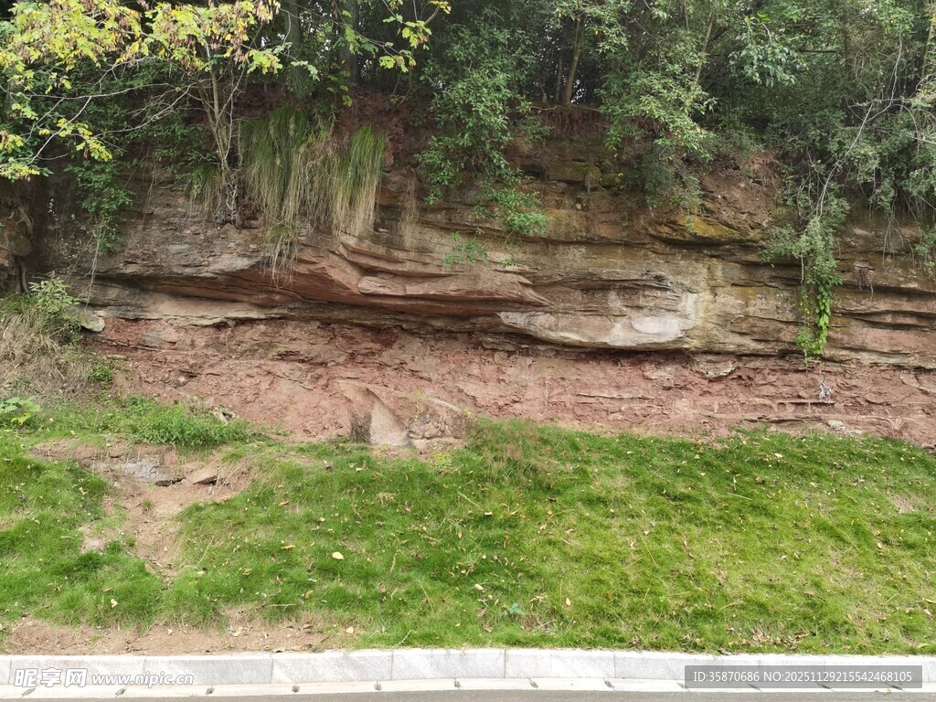 山坡土层剖面景观