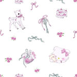 可爱卡通动物花卉图案