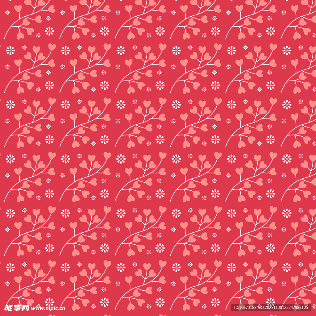 红色碎花图案背景纹理