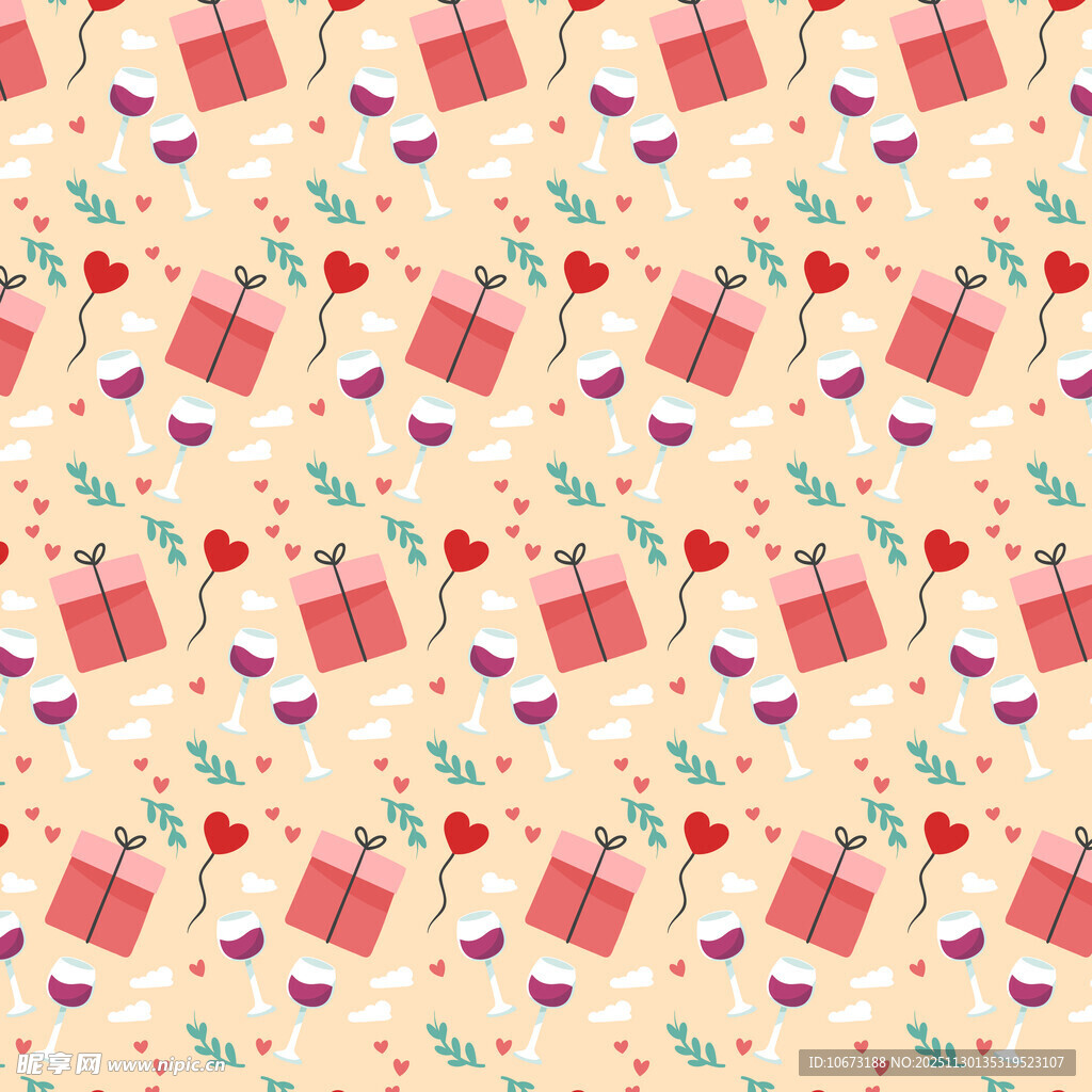 浪漫礼物花卉图案背景