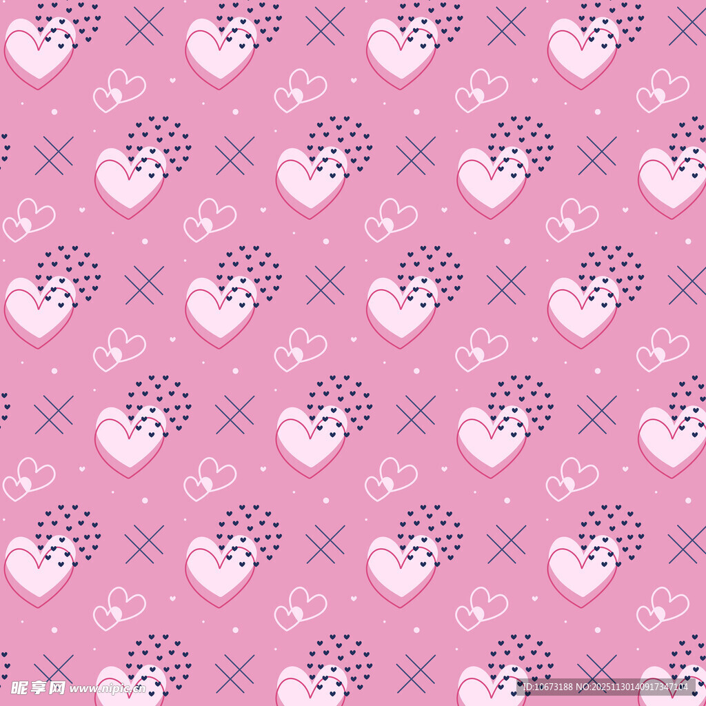 粉色爱心图案背景纹理