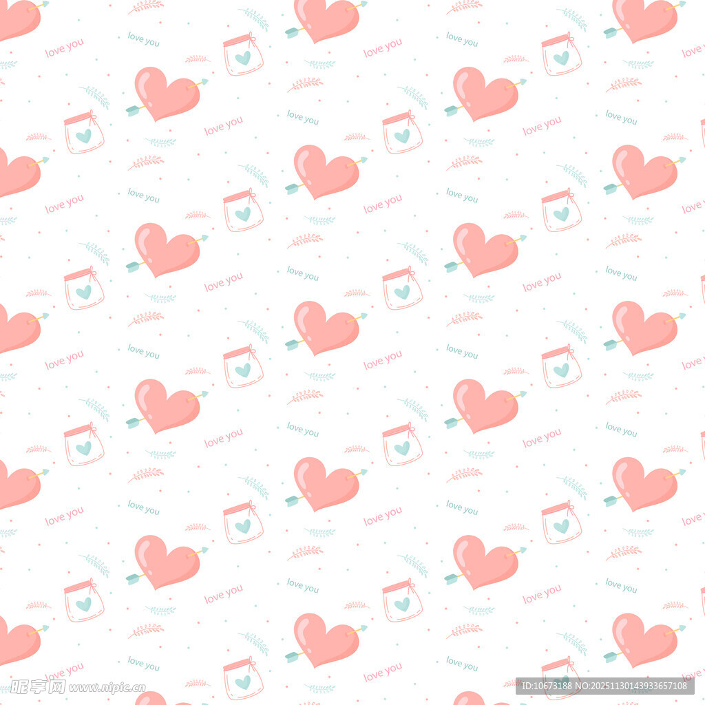 粉色爱心独角兽图案背景