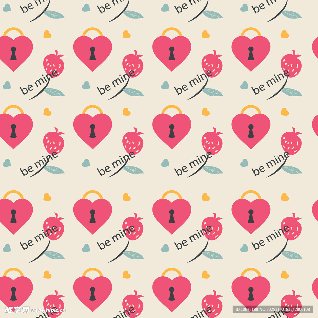 爱心花卉图案背景纹理