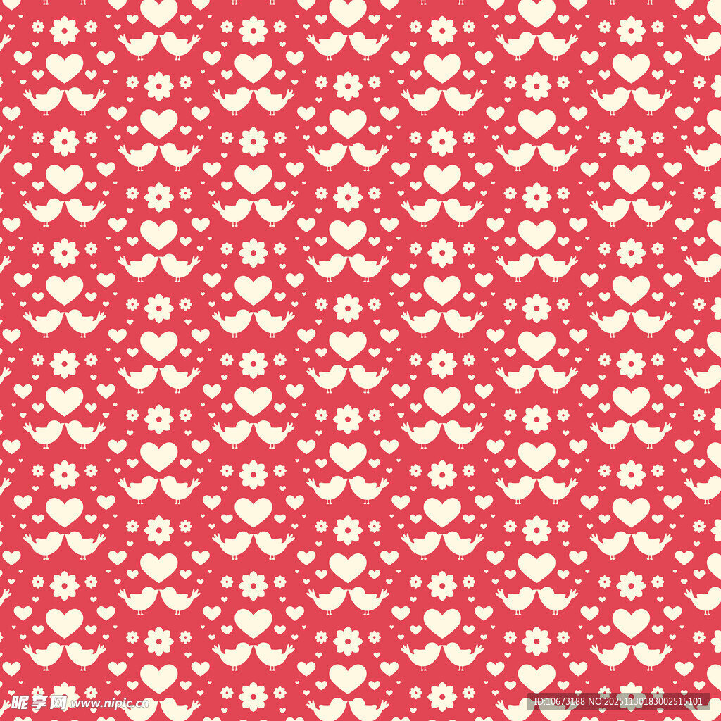 红色花卉图案背景纹理