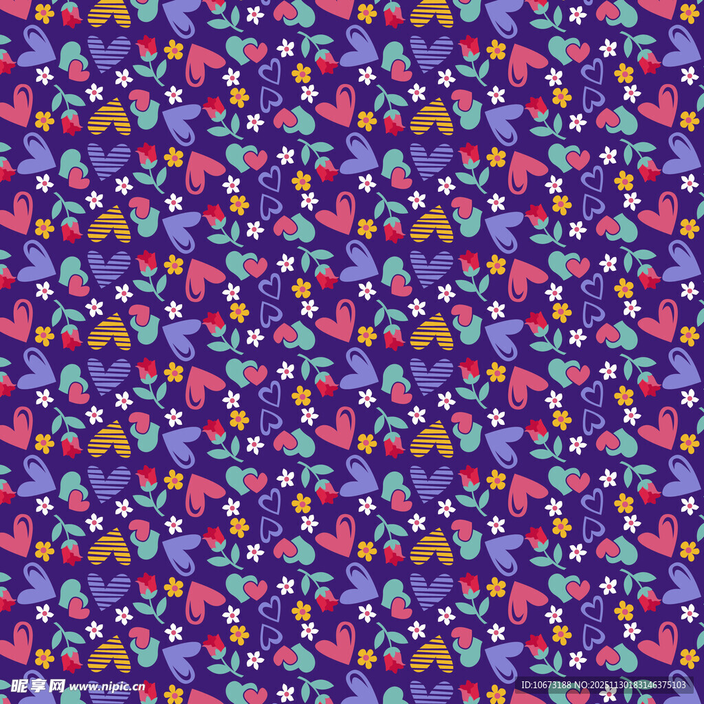 多彩花卉图案背景纹理