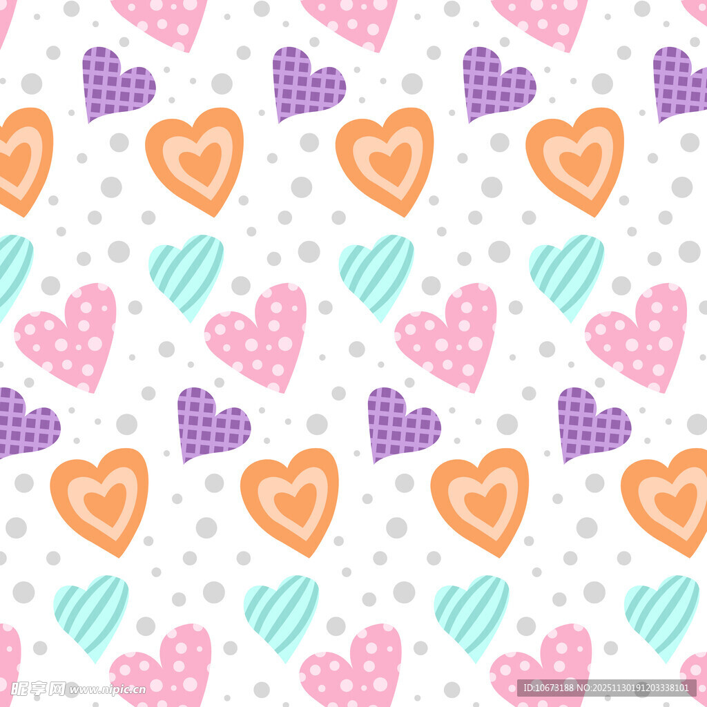 多彩爱心图案背景