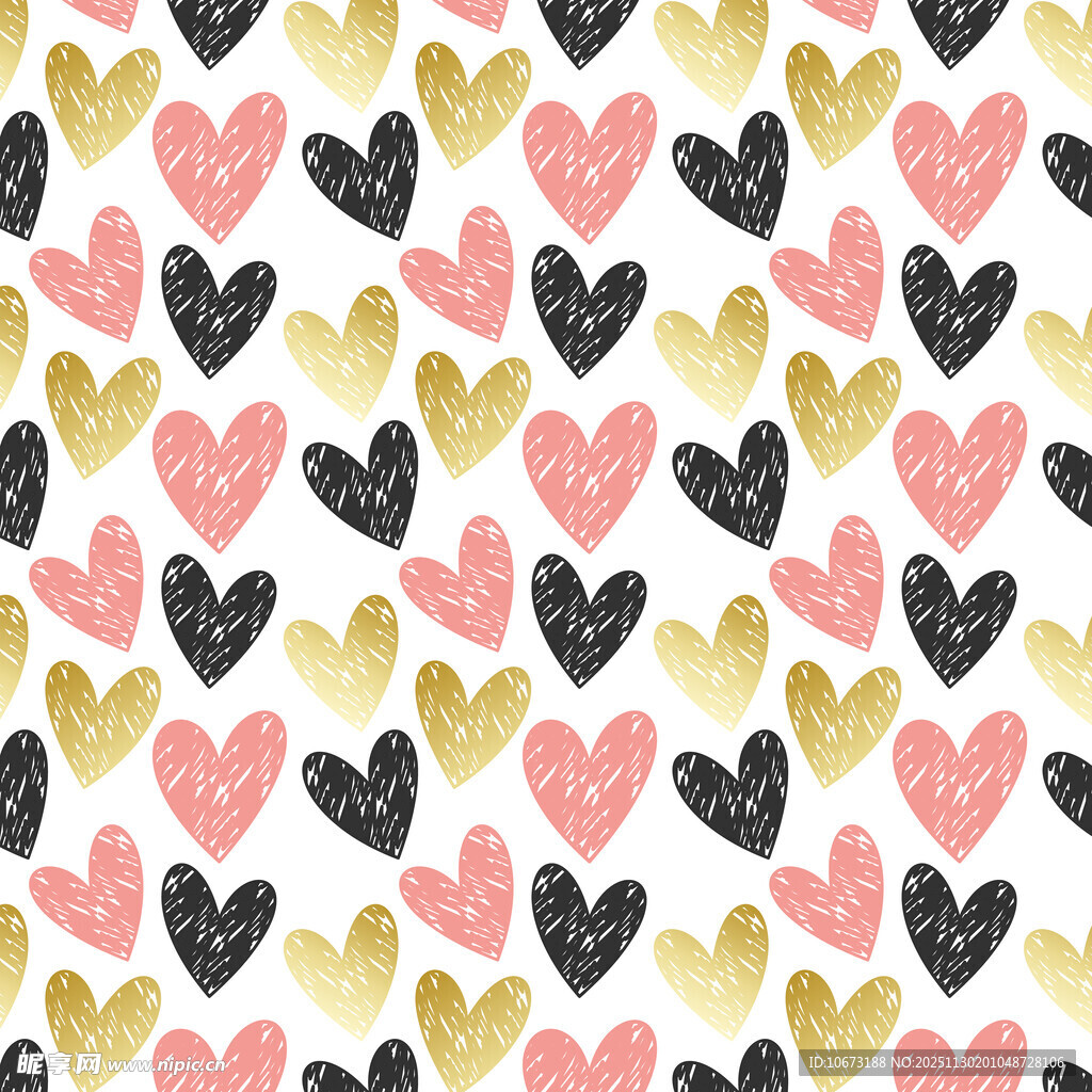 多彩爱心图案背景