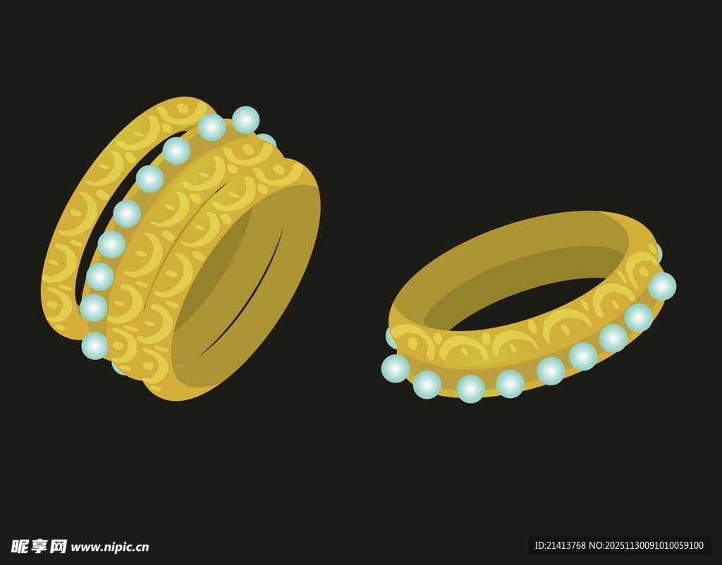 金珠戒指饰品展示