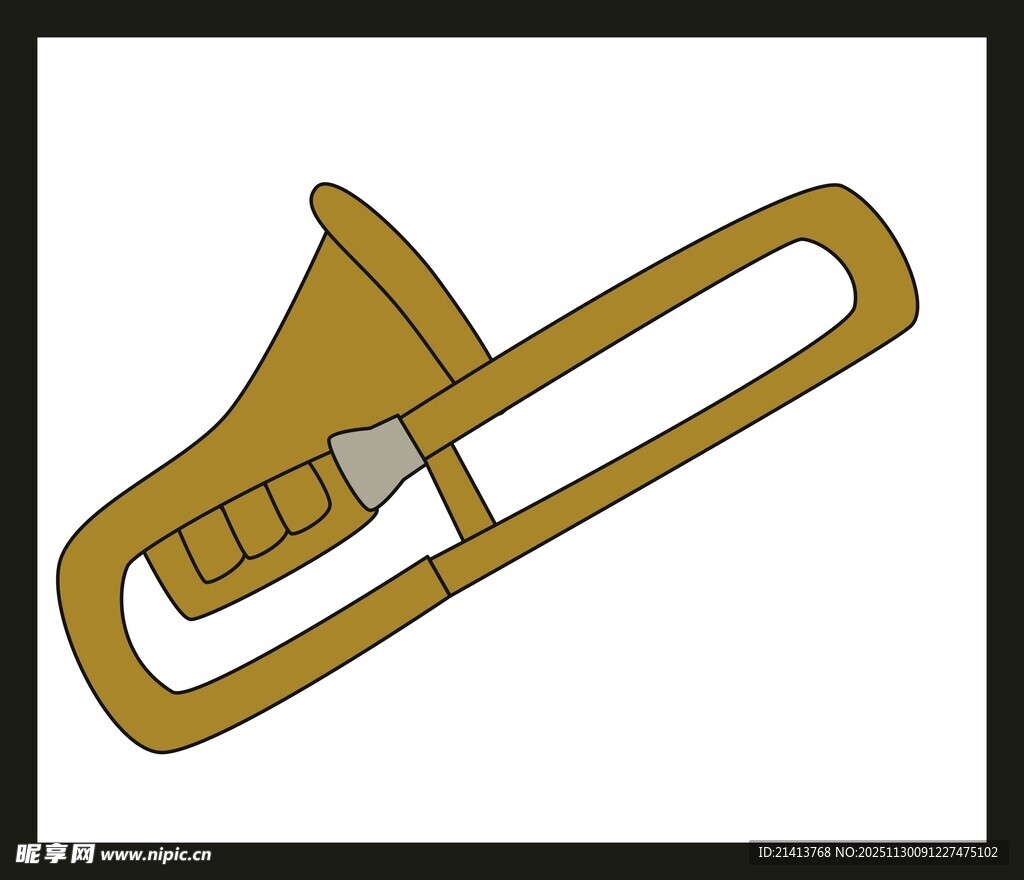金色长号插画