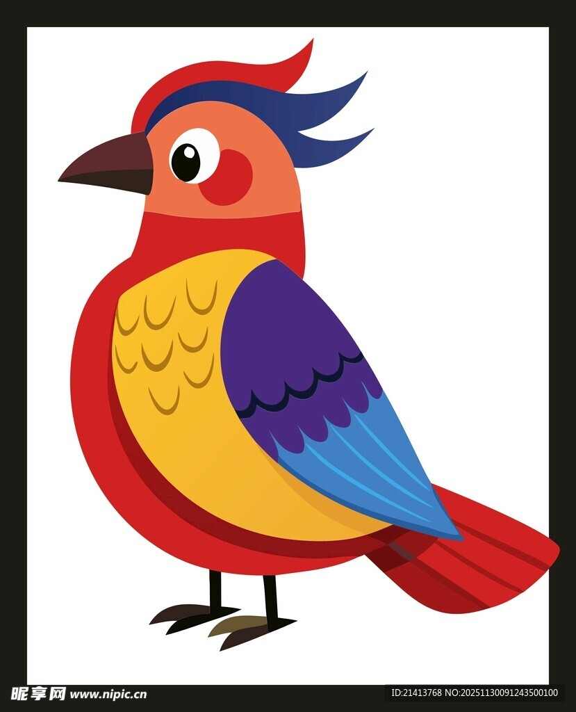 彩色卡通小鸟形象
