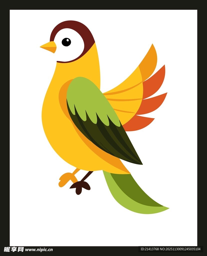 彩色小鸟插画