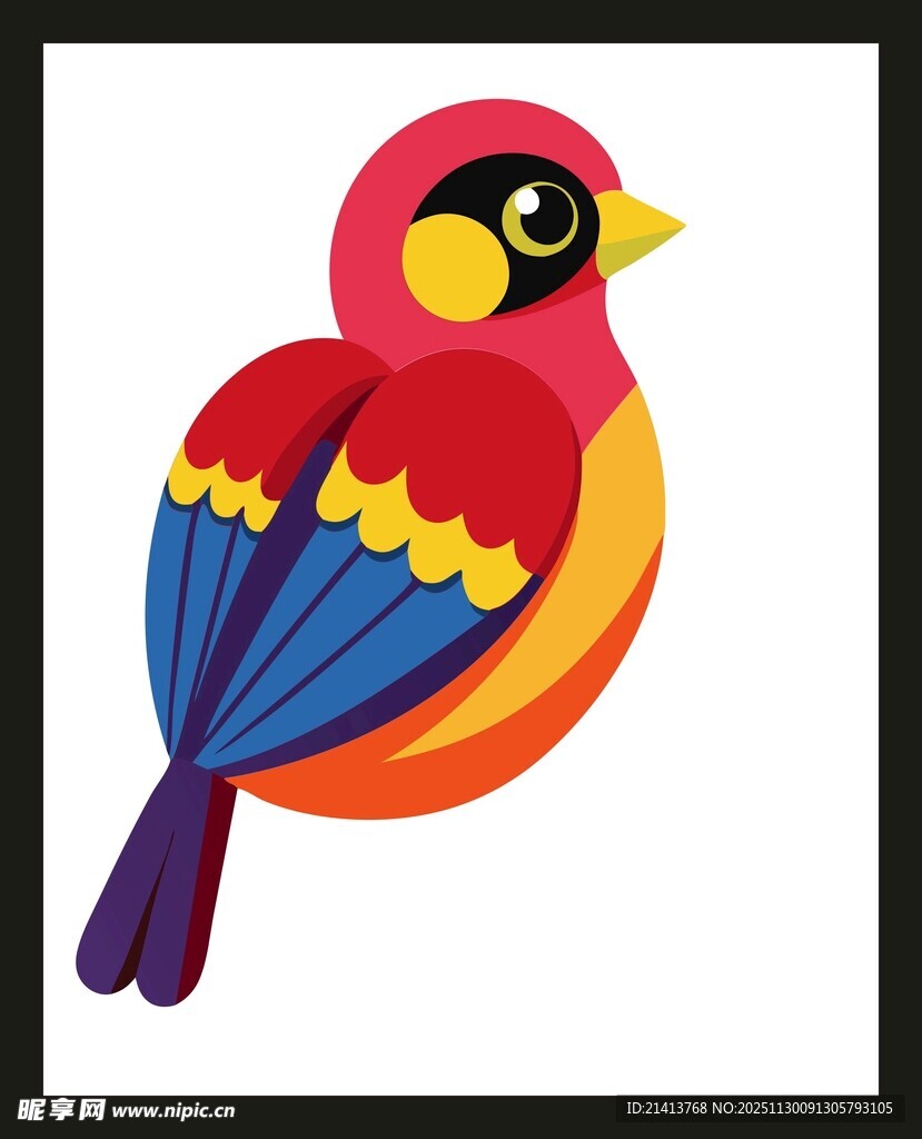彩色小鸟插画