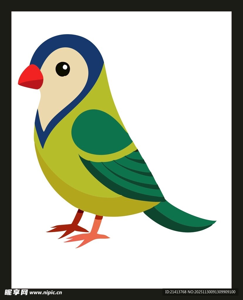 可爱彩色小鸟插画