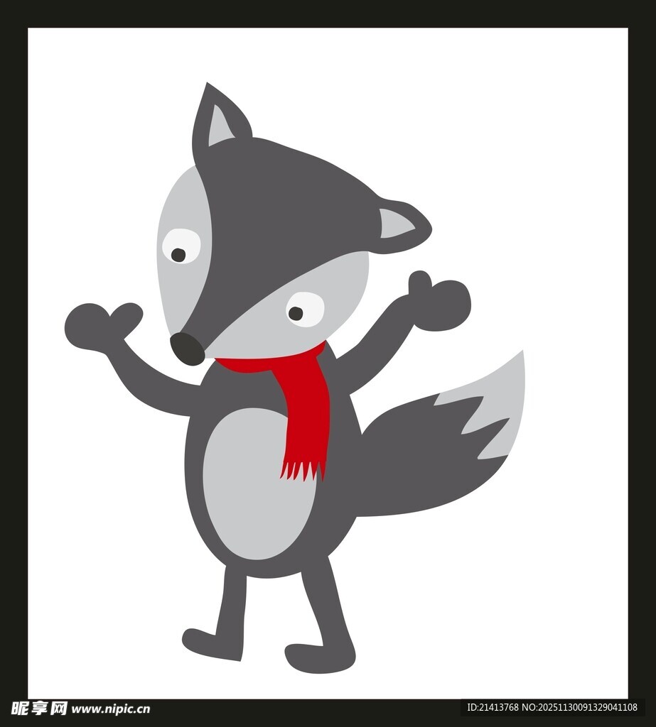 可爱戴围巾狐狸卡通形象