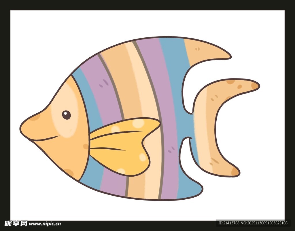 彩色条纹卡通小鱼