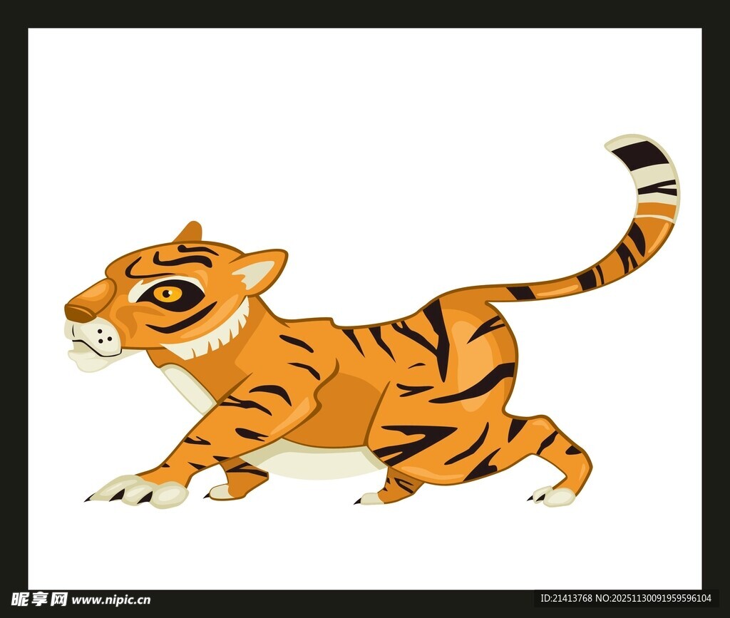 奔跑的卡通小老虎