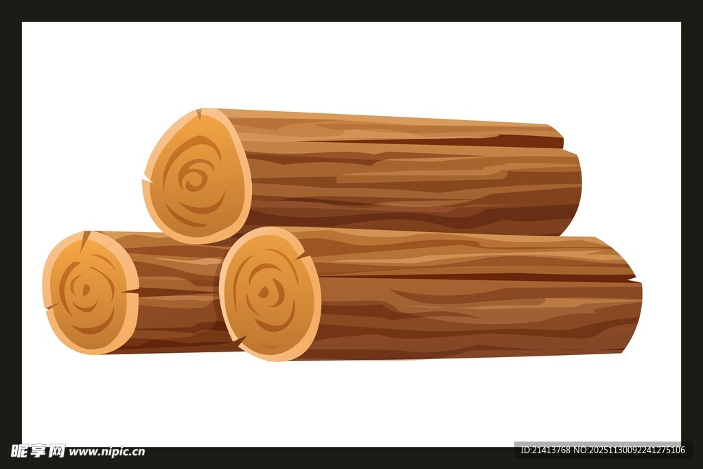 堆叠的原木