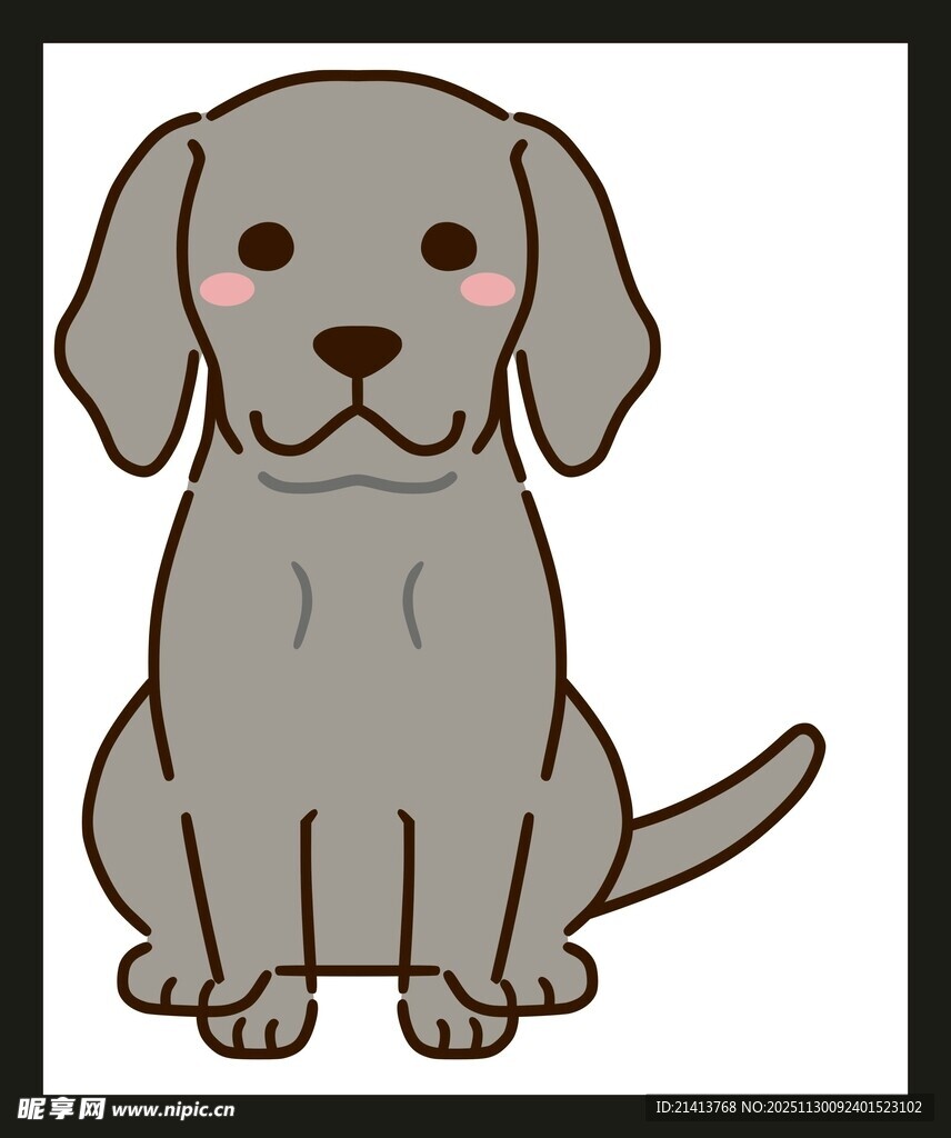 可爱灰色小狗卡通形象