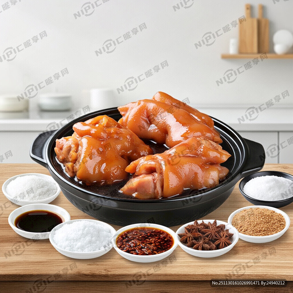 腌制腊猪脚的卡通图步骤