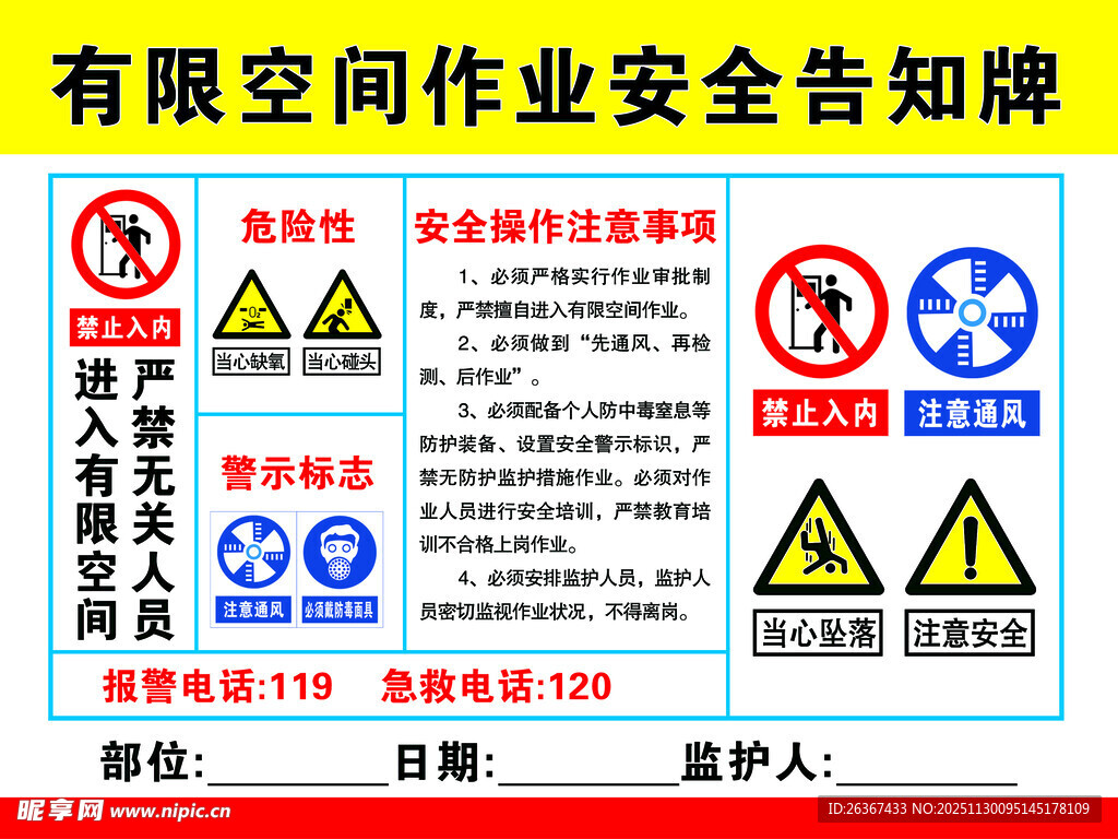 有限空间告知牌