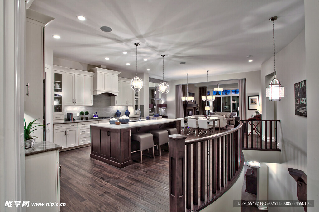 现代风格开放式家居厨房