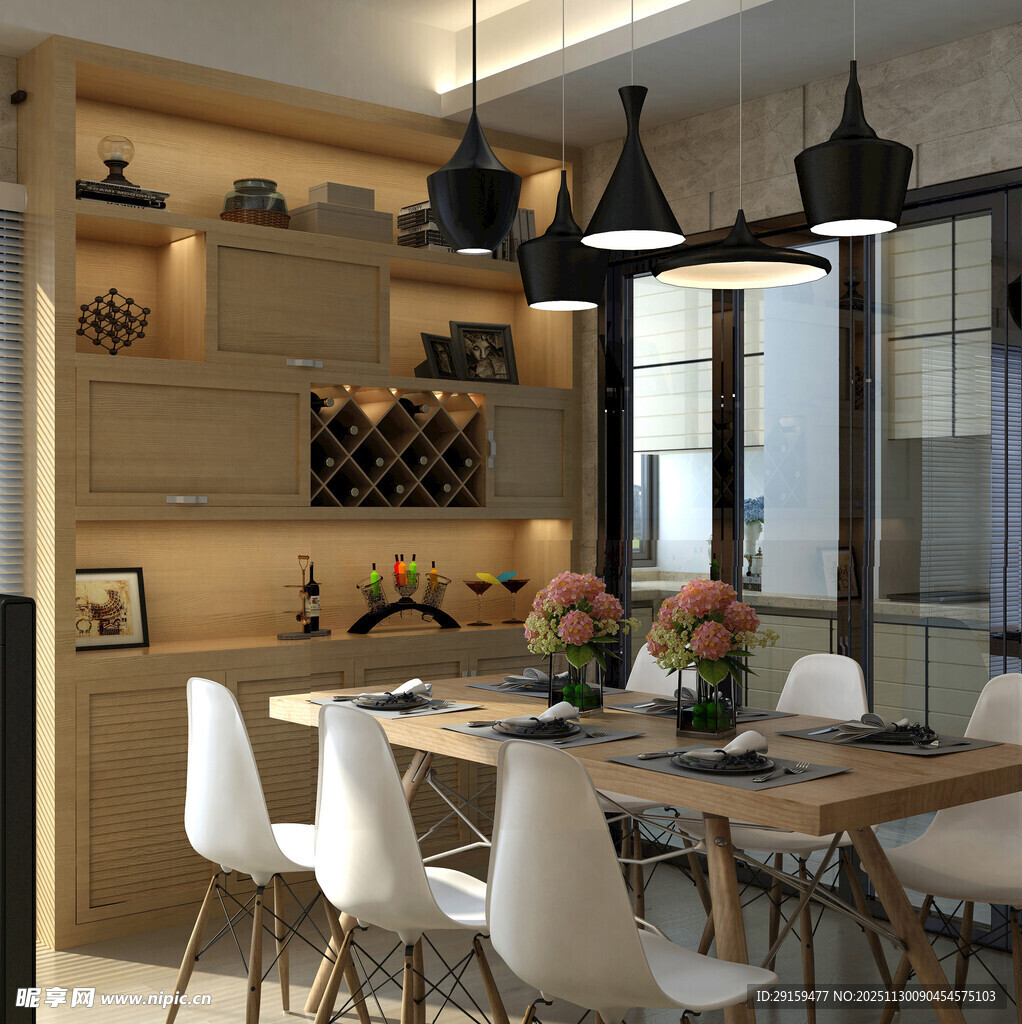 现代简约风餐厅室内场景