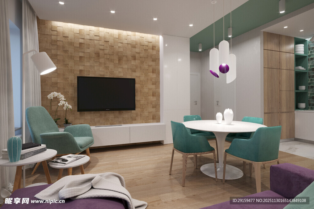 现代简约风客厅室内场景