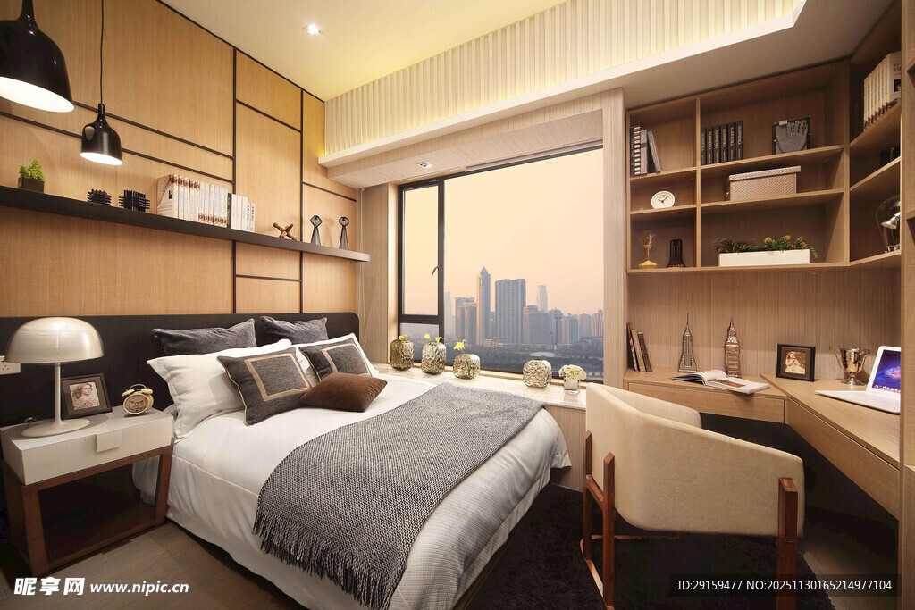 现代简约风温馨卧室空间