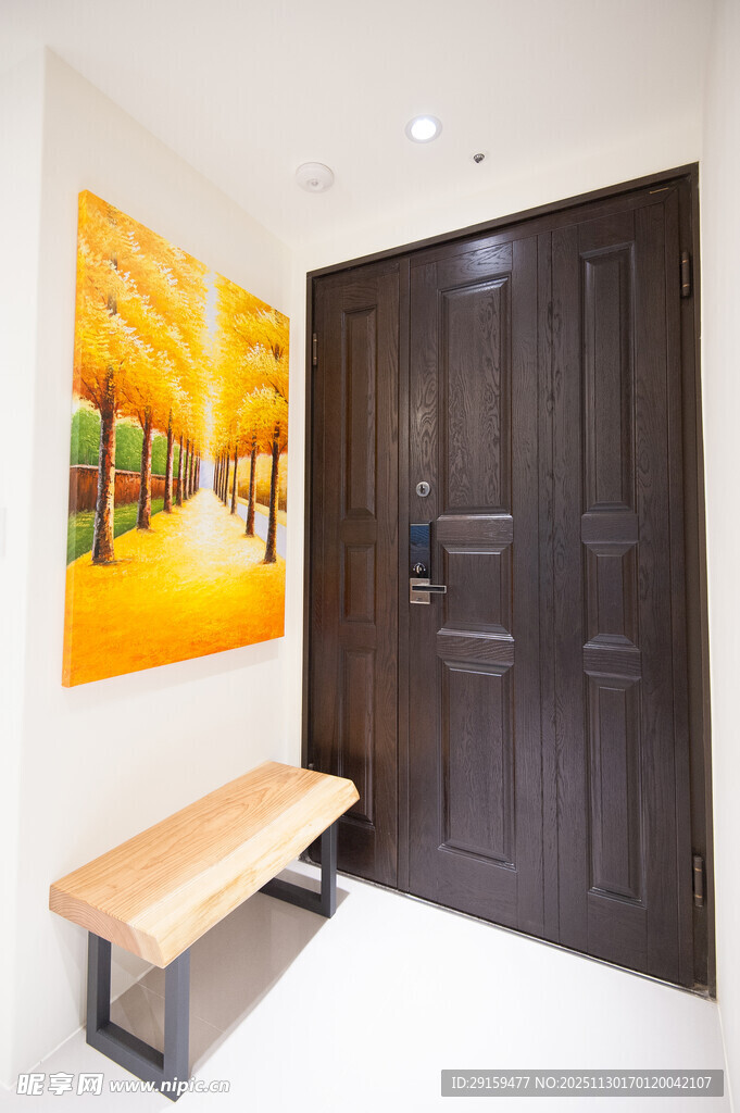 现代简约风入户门及装饰墙