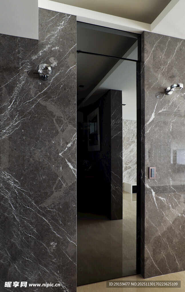 现代大理石质感卫浴门