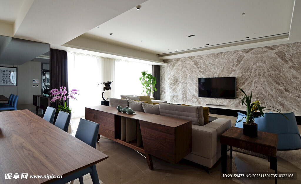 现代简约风格客厅与餐厅