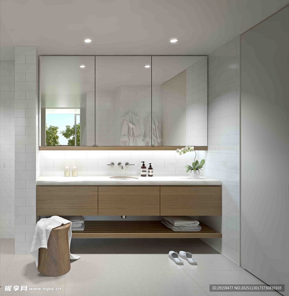 现代简约风格双人洗手台