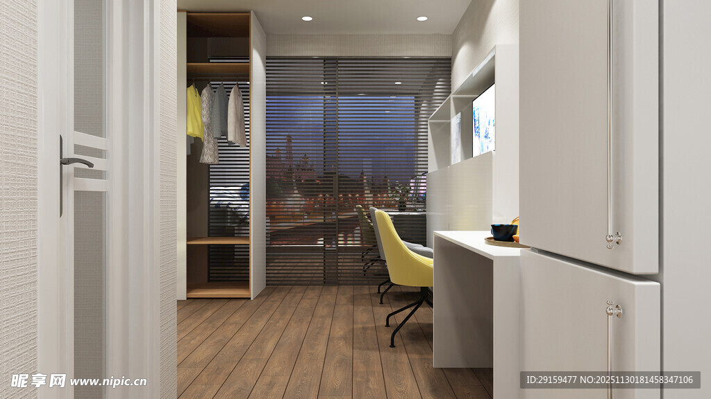 现代简约风格书房一角