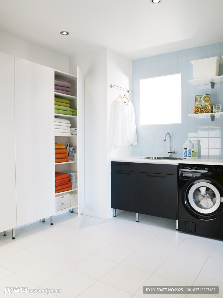 现代简约风格洗衣房一角