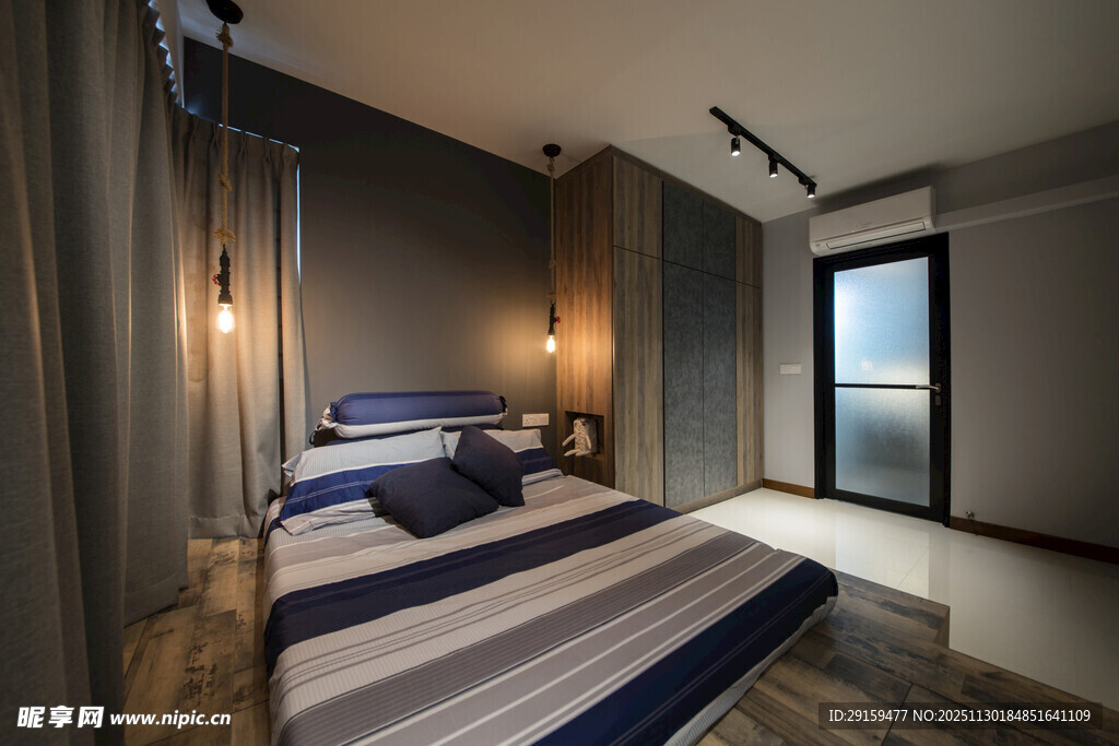 现代简约风卧室室内景致
