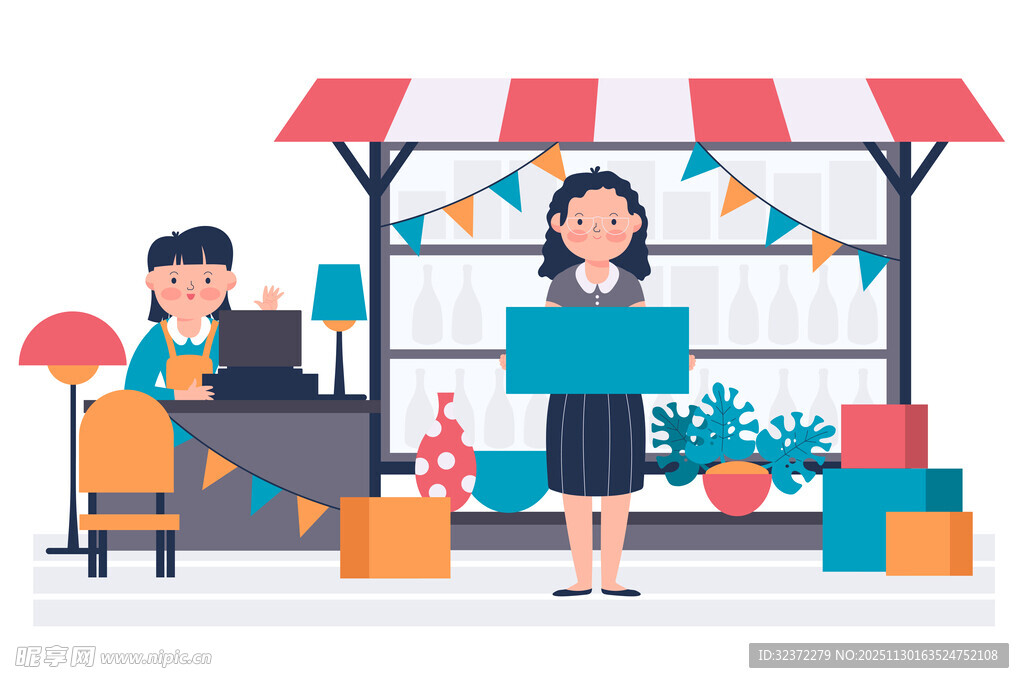 街头摊位售卖场景