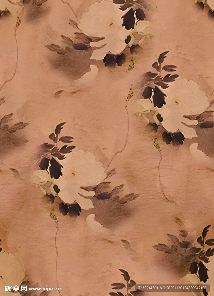 复古花卉图案布料