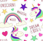 梦幻独角兽卡通图案背景