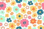 多彩花卉无缝图案背景