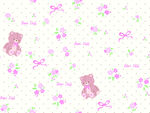 粉色小熊花卉图案背景
