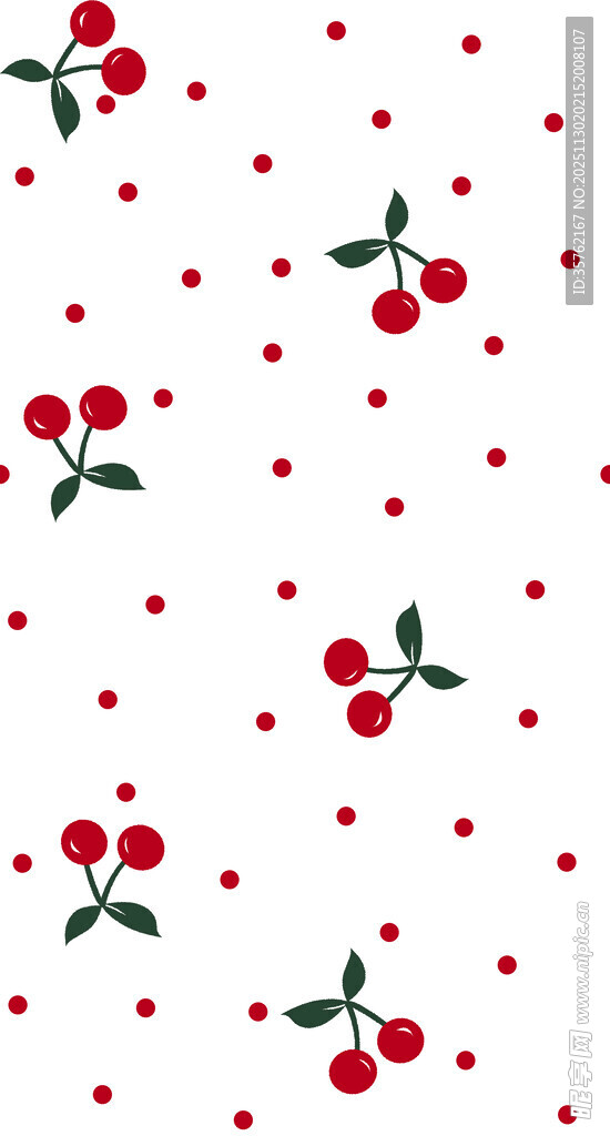 樱桃波点图案背景
