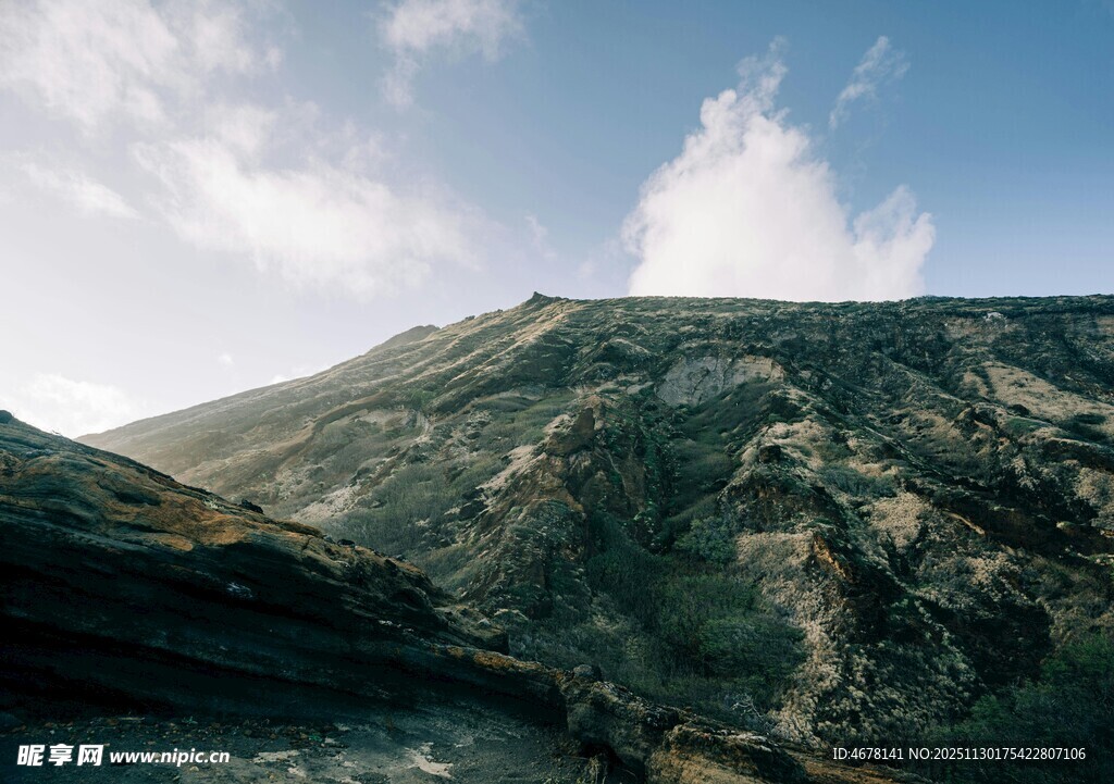 壮丽山峦与蓝天美景