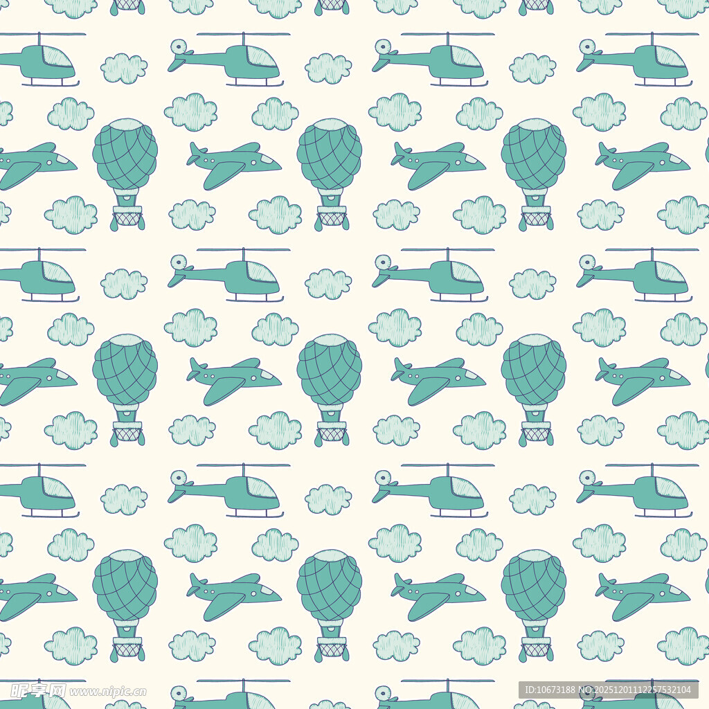 飞机热气球图案背景纹理
