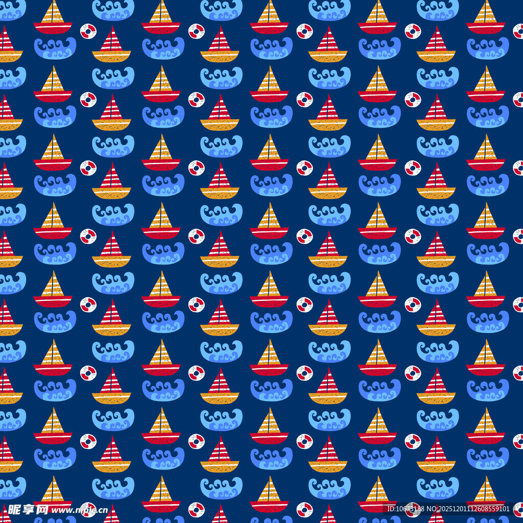 蓝色背景多彩蛋糕图案