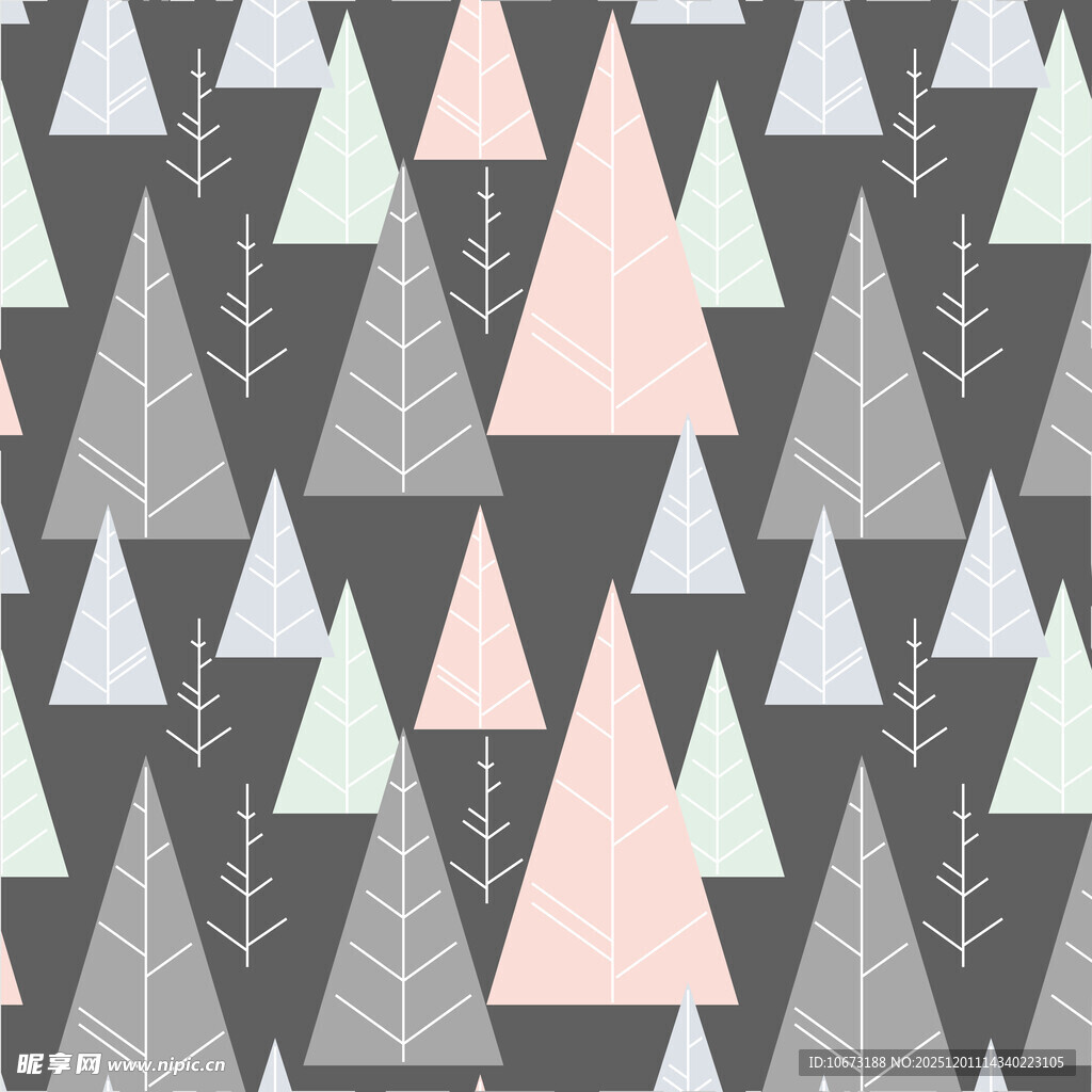 几何风格圣诞树图案背景